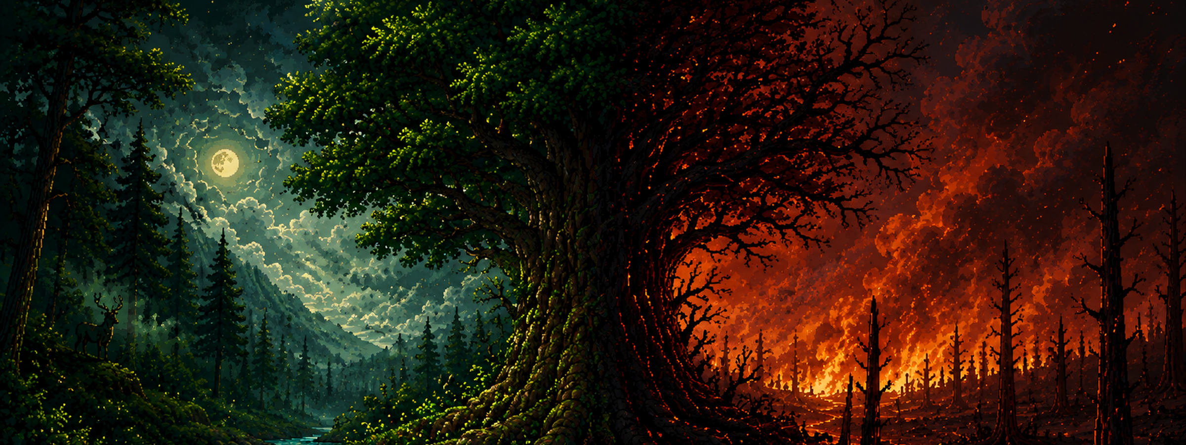 Timberfall Wald zwischen Wachstum und Feuer